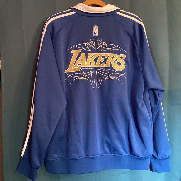 Rare Vintage Adidas NBA LA Lakers Blue/White/Gold Kobe Jacket - Picture 2 of 6